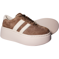 Sneakersy damskie Goodin GD-XW-1044 skóra zamsz brąz