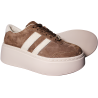 Sneakersy damskie Goodin GD-XW-1044 skóra zamsz brąz