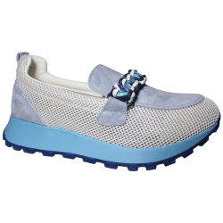 Sneakersy damskie Goodin GD-PG2681 skóra siatka niebieskie