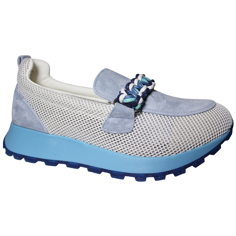 Sneakersy damskie Goodin GD-PG2681 skóra siatka niebieskie