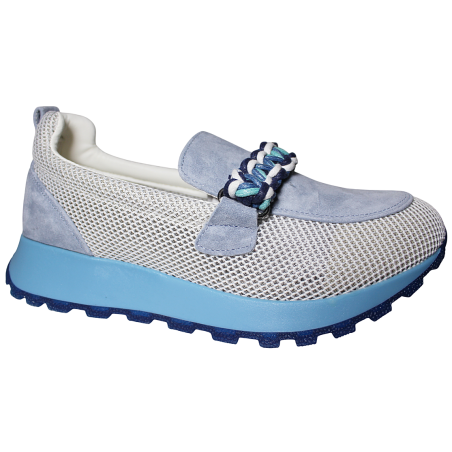Sneakersy damskie Goodin GD-PG2681 skóra siatka niebieskie