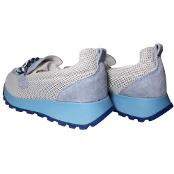 Sneakersy damskie Goodin GD-PG2681 skóra siatka niebieskie