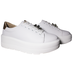 Sneakersy Damskie Vinceza 39973 Skóra Naturalna Białe Wygodne Skórzane