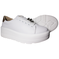 Sneakersy Damskie Vinceza 39973 Skóra Naturalna Białe Wygodne Skórzane