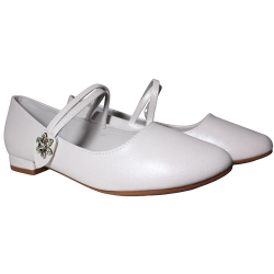 Buty komunijne dziewczęce Vinceza 13282 białe baleriny wizytowe elegan