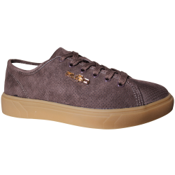 Sneakersy damskie Filippo DP7666 skóra naturalna zamsz brąz czekoladow