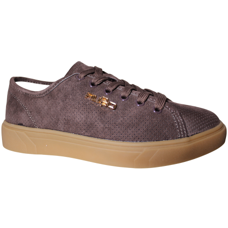 Sneakersy damskie Filippo DP7666 skóra naturalna zamsz brąz czekoladow