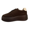 Siwiecki NS601P sneakersy damskie brązowe zamsz na platformie modne pr