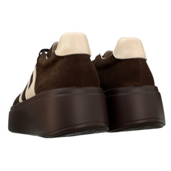 Siwiecki NS601P sneakersy damskie brązowe zamsz na platformie modne pr