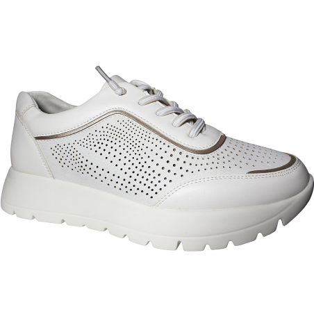 Sneakersy damskie białe ażurowe Modern World JML227-3 lekkie wygodne