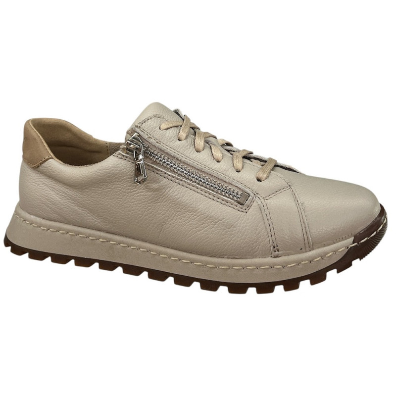 WASAK 0749 beżowe półbuty damskie skóra naturalna – wygodne buty na co