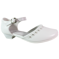 Buty komunijne dziewczęce Badoxx 5KM-245 białe cyrkonie eleganckie wyg