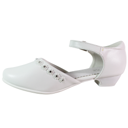 Buty komunijne dziewczęce Badoxx 5KM-245 białe cyrkonie eleganckie wyg
