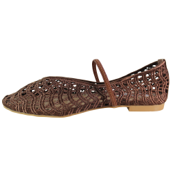 Brązowe baleriny Seastar JH583P ażurowe – lekkie eleganckie HIT