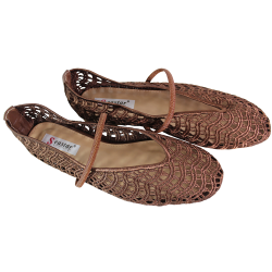 Brązowe baleriny Seastar JH583P ażurowe – lekkie eleganckie HIT