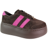 Sneakersy damskie Goodin GD-XW-1044 skóra brąz zamsz wygodne modne