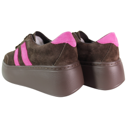 Sneakersy damskie Goodin GD-XW-1044 skóra brąz zamsz wygodne modne