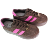 Sneakersy damskie Goodin GD-XW-1044 skóra brąz zamsz wygodne modne