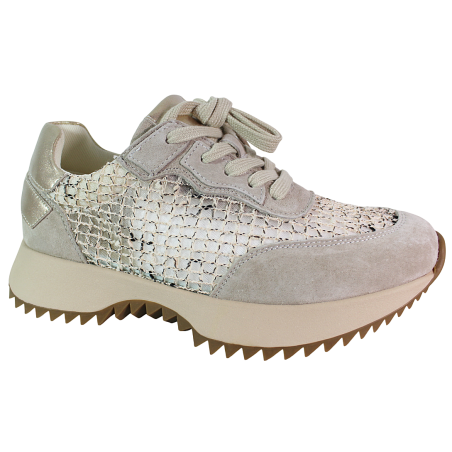 Sneakersy damskie Filippo DP7707 skóra zamszowa beżowe siatka wygodne