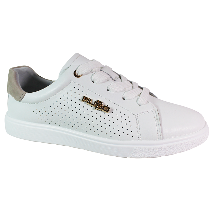Sneakersy damskie Filippo DP6738 skóra naturalna białe wygodne modne