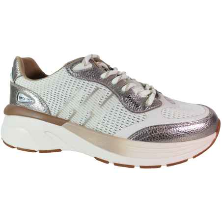Sneakersy damskie Hispanitas HV264501 skóra beż złote siatka premium
