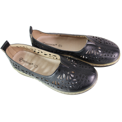 Półbuty damskie Potocki 26-90392 czarne ażurowe wygodne lekkie