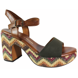 Sandały damskie Marco Tozzi 2-28008-42 khaki platforma wygodne modne