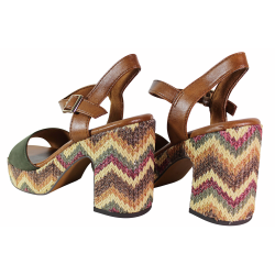 Sandały damskie Marco Tozzi 2-28008-42 khaki platforma wygodne modne