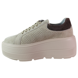 Sneakersy damskie Goodin GD-LX1199 skóra beżowe zamszowe ażurowe wygod