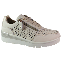 Sneakersy damskie Filippo DP7677 skóra beżowe ażurowe koturn wygodne