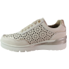Sneakersy damskie Filippo DP7677 skóra beżowe ażurowe koturn wygodne