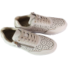 Sneakersy damskie Filippo DP7677 skóra beżowe ażurowe koturn wygodne