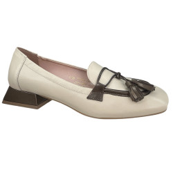 Visconi 7792266/926 – Skórzane półbuty damskie beżowe | Eleganckie loa
