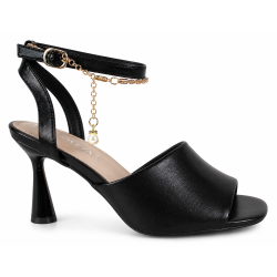 Sandały damskie Vinceza 62297 czarne na słupku eleganckie wygodne