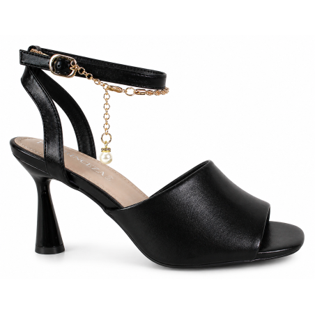 Sandały damskie Vinceza 62297 czarne na słupku eleganckie wygodne