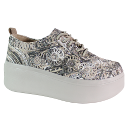 Sneakersy damskie Filippo DP7799 khaki haftowane wygodne lekkie stylow