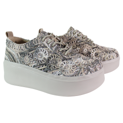 Sneakersy damskie Filippo DP7799 khaki haftowane wygodne lekkie stylow
