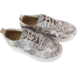 Sneakersy damskie Filippo DP7799 khaki haftowane wygodne lekkie stylow