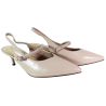 Sandały damskie D&A CR61-3046 skóra naturalna beżowe na szpilce elegan