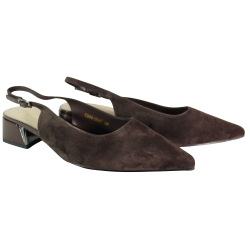 Sandały damskie D&A CR61-3047 skóra naturalna brązowe zamszowe eleganc
