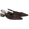 Sandały damskie D&A CR61-3047 skóra naturalna brązowe zamszowe eleganc