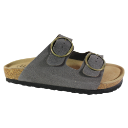 Klapki damskie Filippo DK7061 skóra taupe zamsz wygodne lekkie