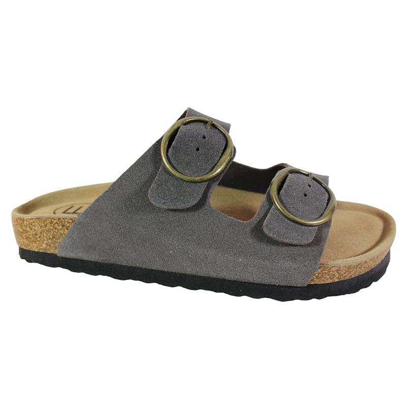 Klapki damskie Filippo DK7061 skóra taupe zamsz wygodne lekkie