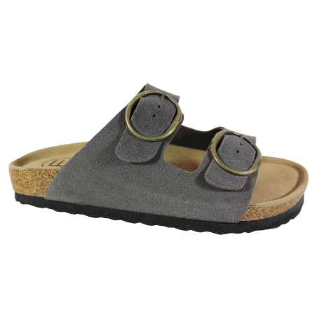 Klapki damskie Filippo DK7061 skóra taupe zamsz wygodne lekkie