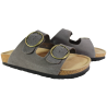 Klapki damskie Filippo DK7061 skóra taupe zamsz wygodne lekkie