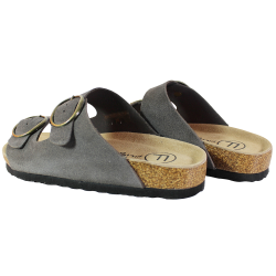 Klapki damskie Filippo DK7061 skóra taupe zamsz wygodne lekkie