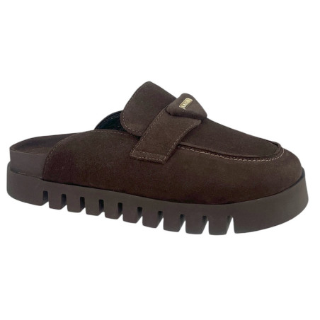 KARINO 6064/015P Brązowe Klapki Damskie Mule Skórzane