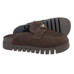 KARINO 6064/015P Brązowe Klapki Damskie Mule Skórzane