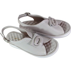 Sandały damskie Cambell 26-40328 skóra beżowe na koturnie
