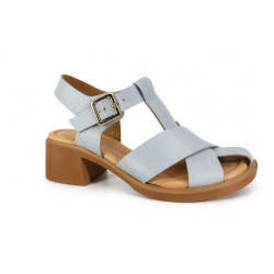 Sandały damskie Boccato 0804-4265 skóra Baby Blue na klocku